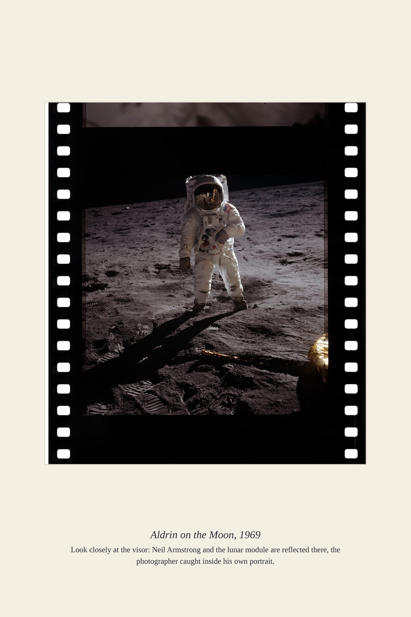 Aldrin on the Moon, 1969 — antique art print