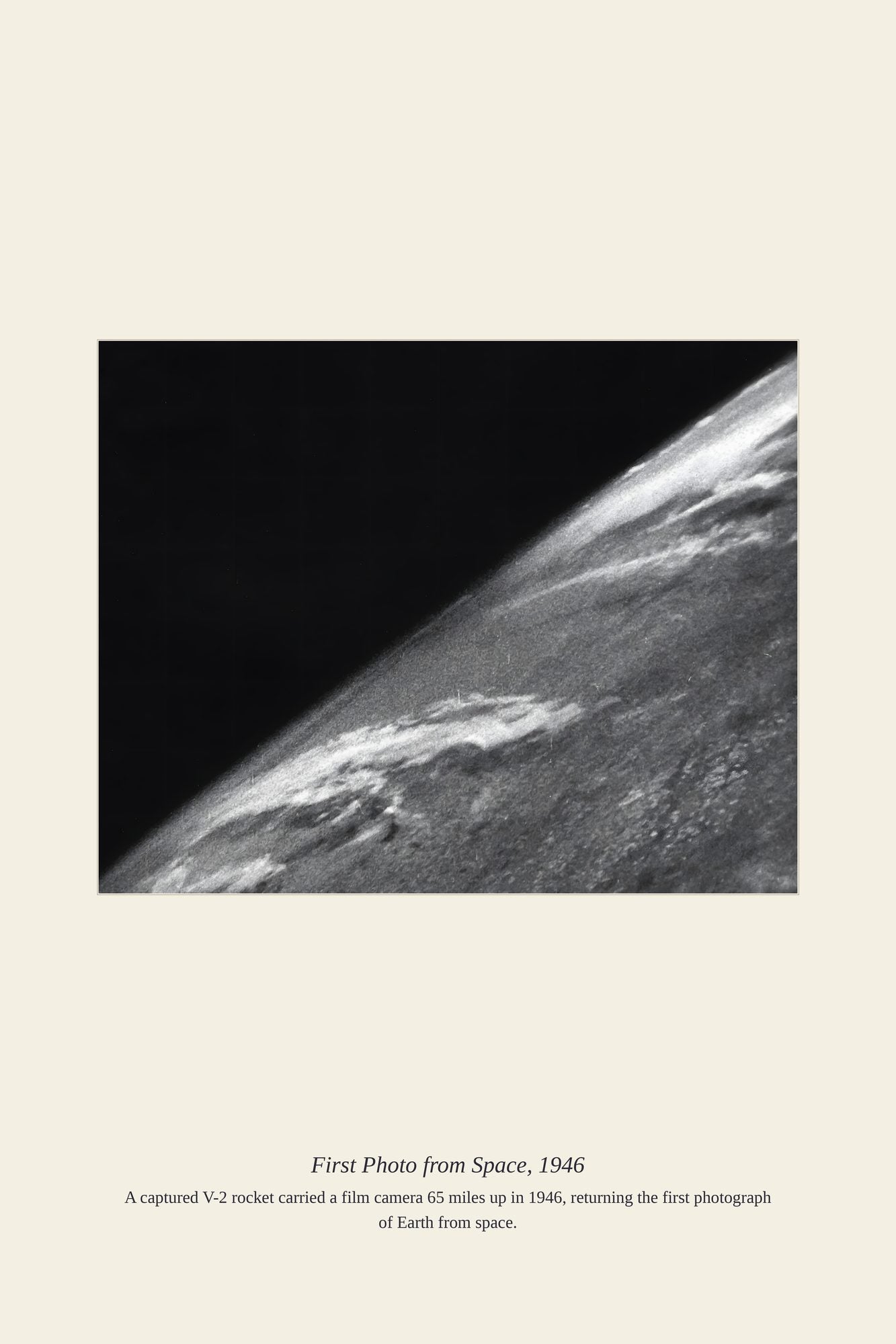 First Photo from Space, 1946 — antique art print