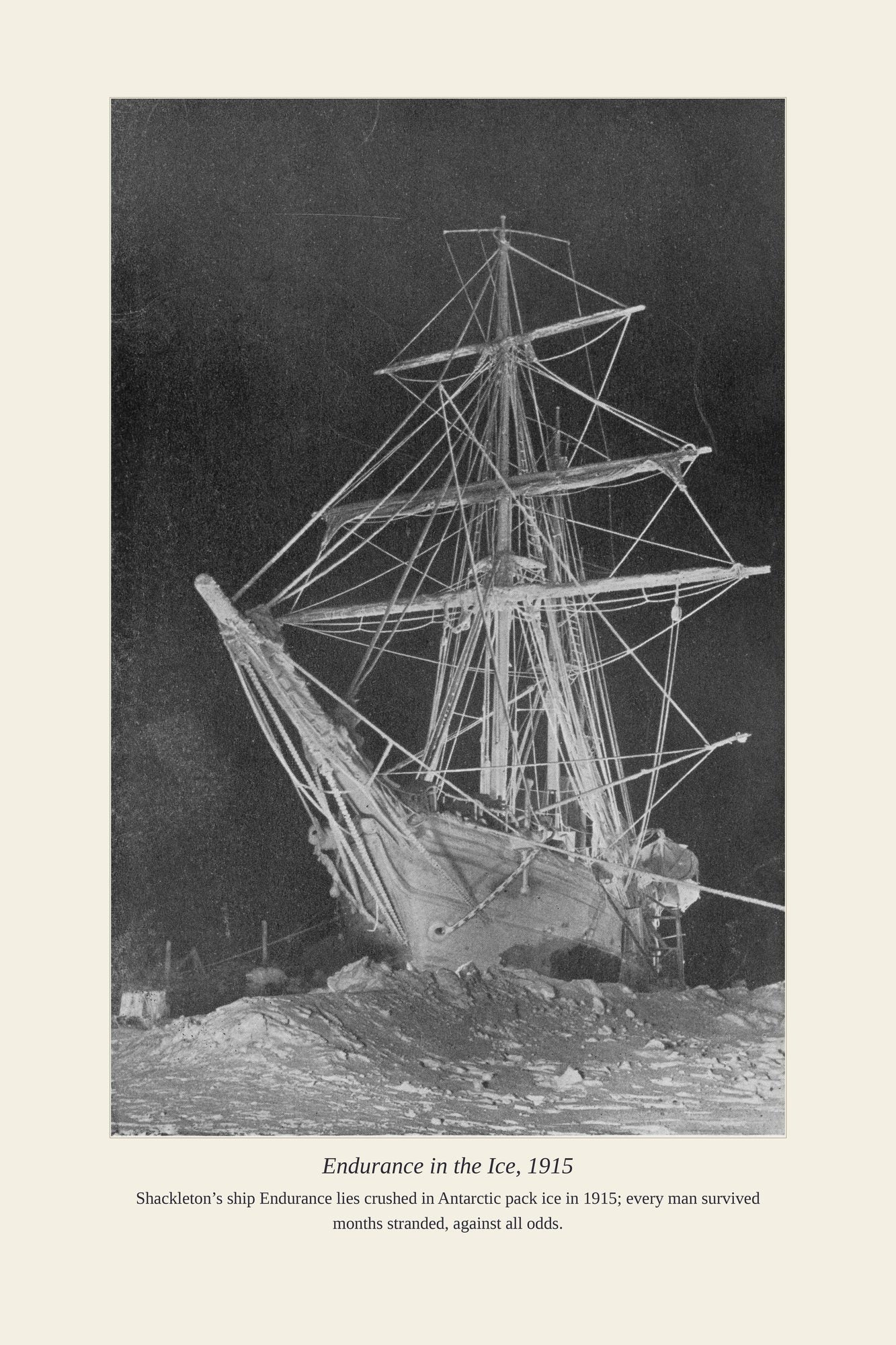 Endurance in the Ice, 1915 — antique art print