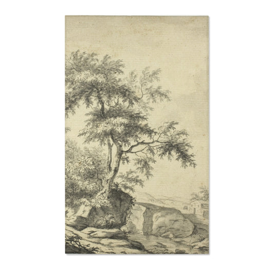 Landscape with Tree on Road to Buildings — Ruisdael Area Rug