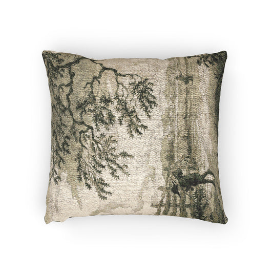 Figures with Baskets on a Road (style of Jacob van Ruisdael) Woven Pillow