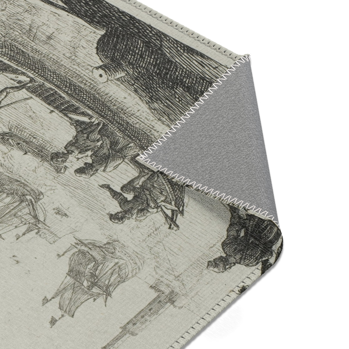 Harbor Scene with a Lighthouse — Lorrain Area Rug