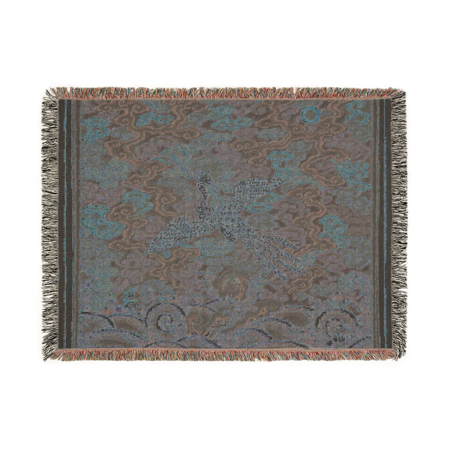 148_rank-badge-with-silver-pheasant | Woven Tapestry Blanket