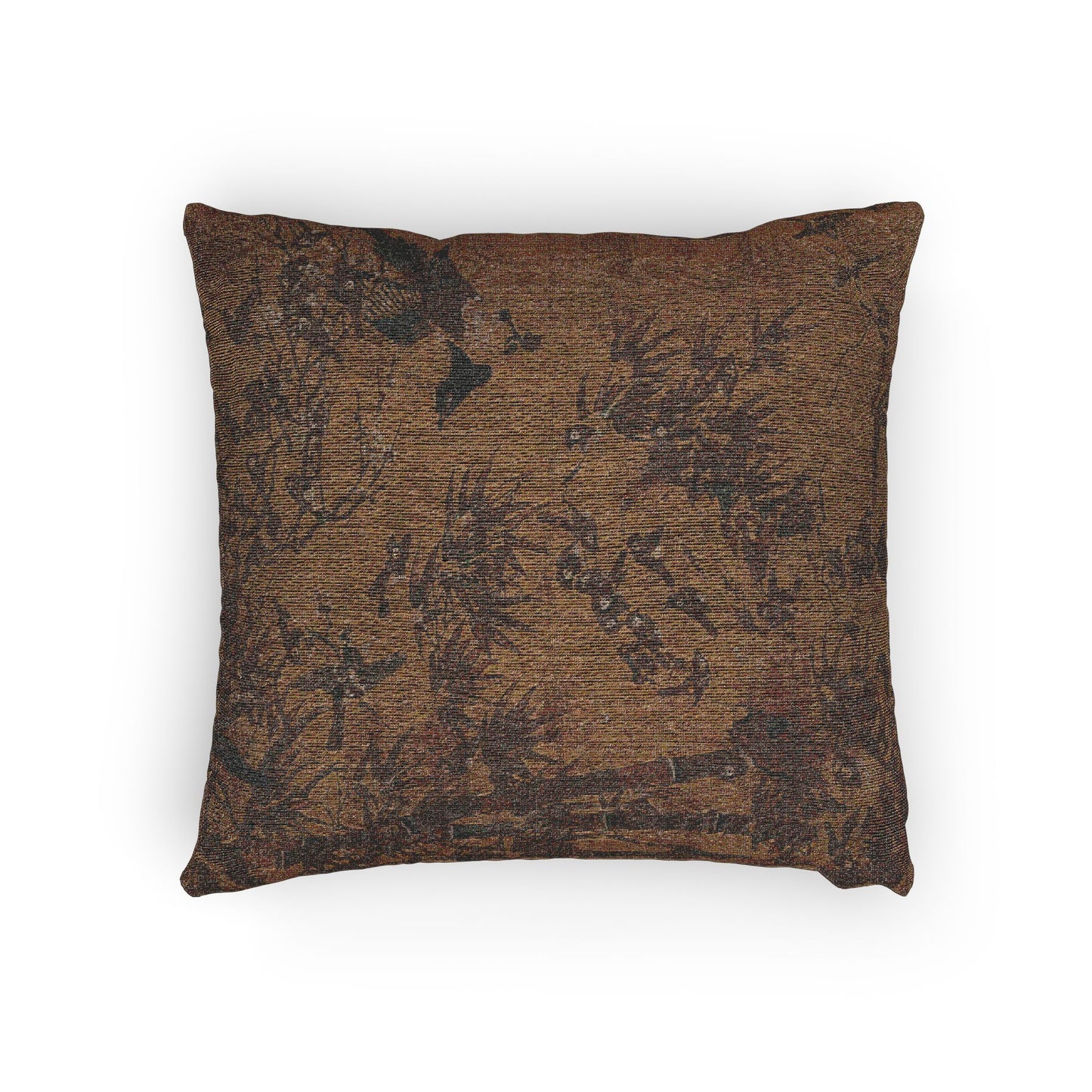 A Hundred Birds and the Three Friends Woven Pillow