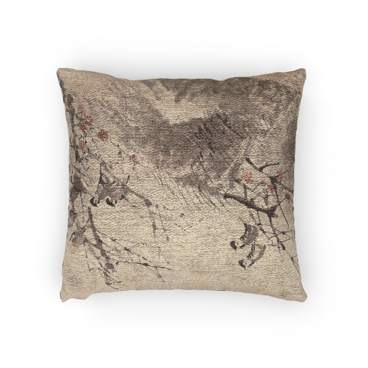 Birds on Red Plum Pillow