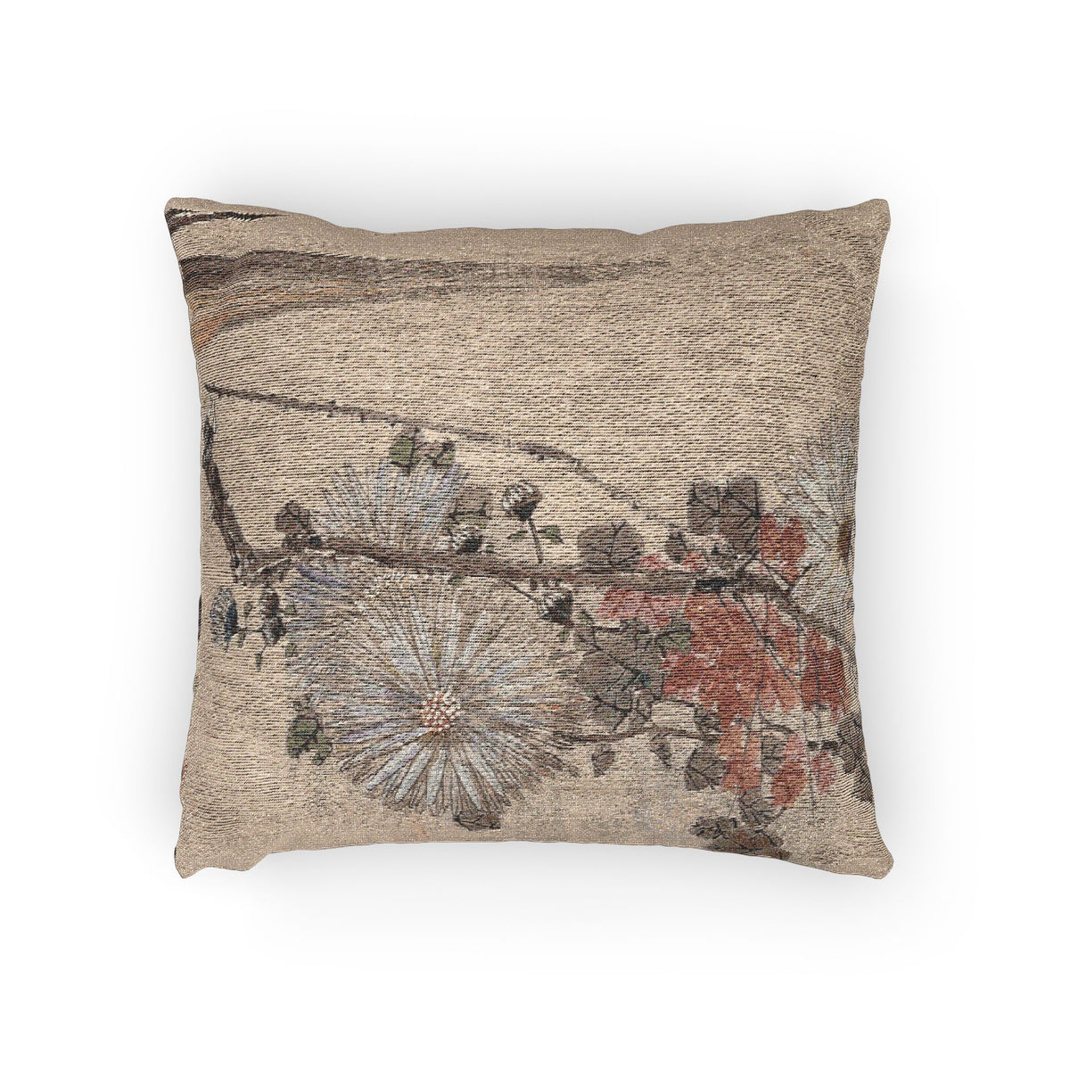 Parrot and Chrysanthemums Pillow