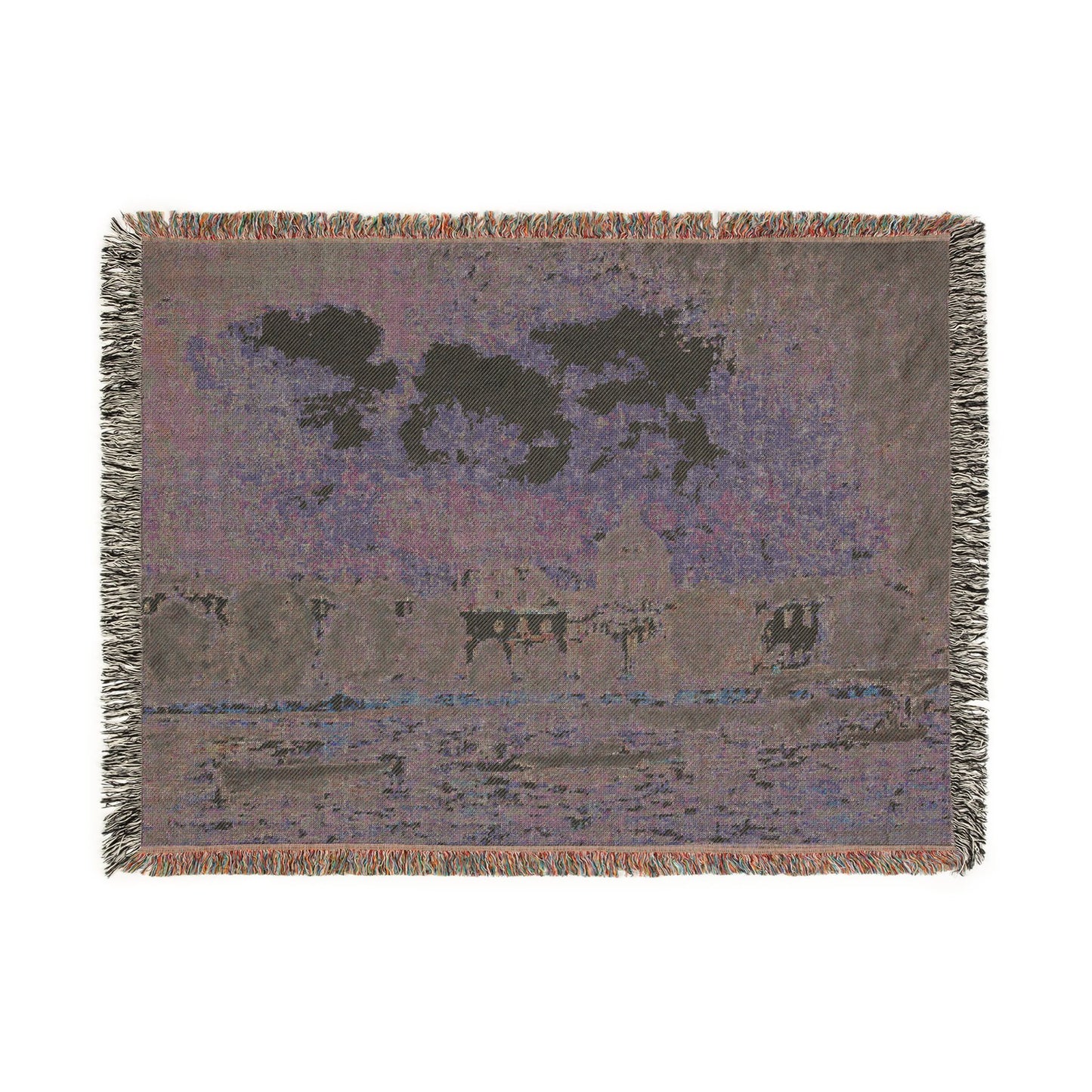 Alfred Sisley - Landscape along the Seine with the Institut de France and the Pont des Arts | Woven Tapestry Blanket