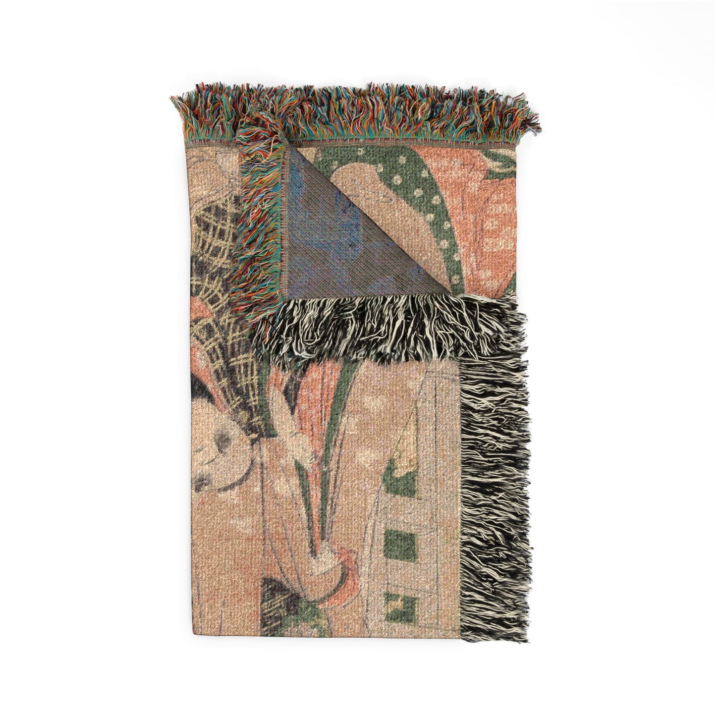 Mount Haruna in Kozuke Province Woven Throw Blanket