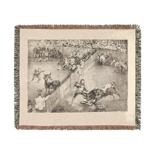 Bullfight in a Divided Ring — Goya Tapestry Blanket