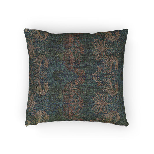 Peacock and Dragon Pillow