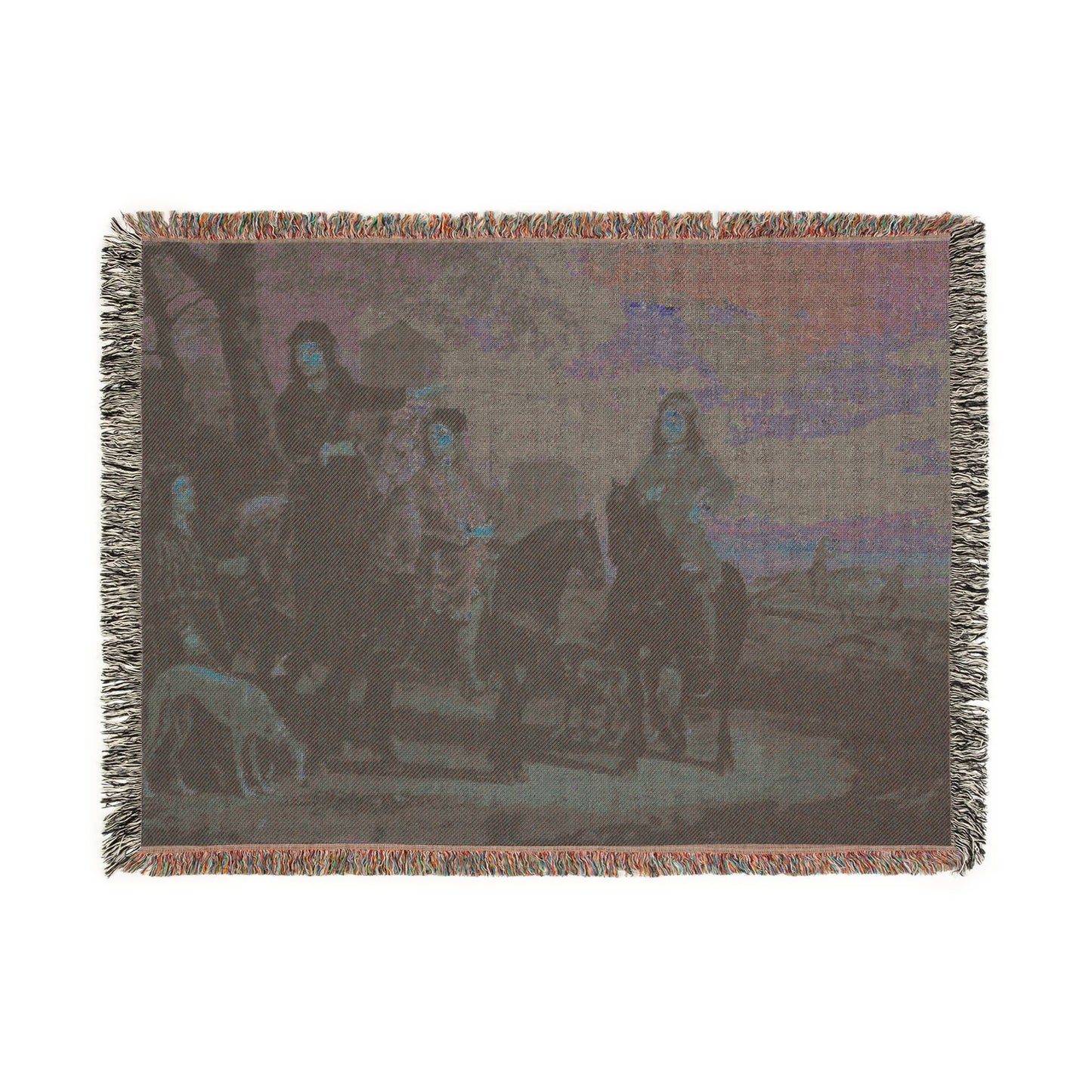 Equestrian Portrait of Cornelis (1639–1680) and Michiel Pompe van Meerdervoort (1638–1653) with Their Tutor and Coachman | Woven Tapestry Blanket