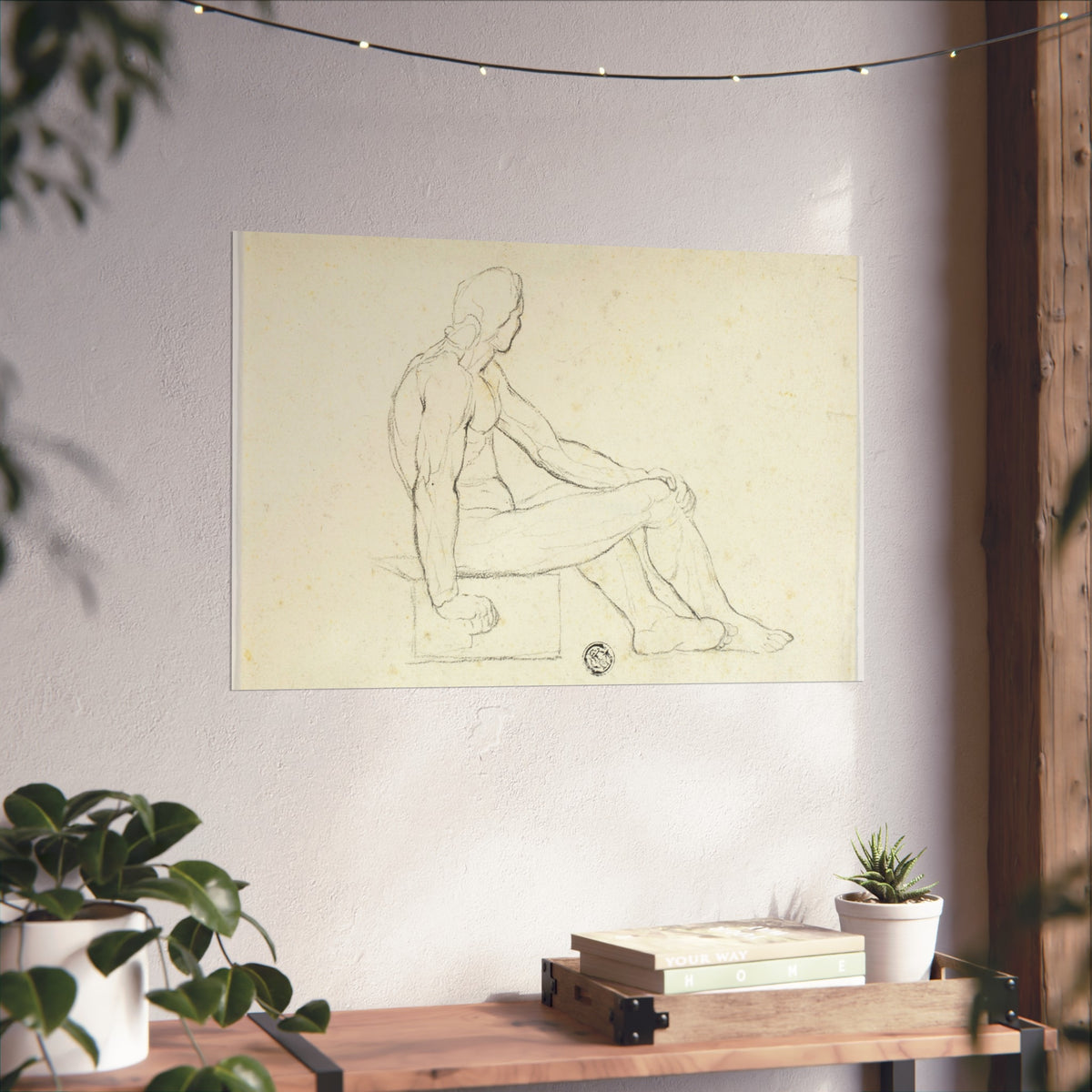 Seated Male Nude (style of Jacques Louis David) Fine Art Poster