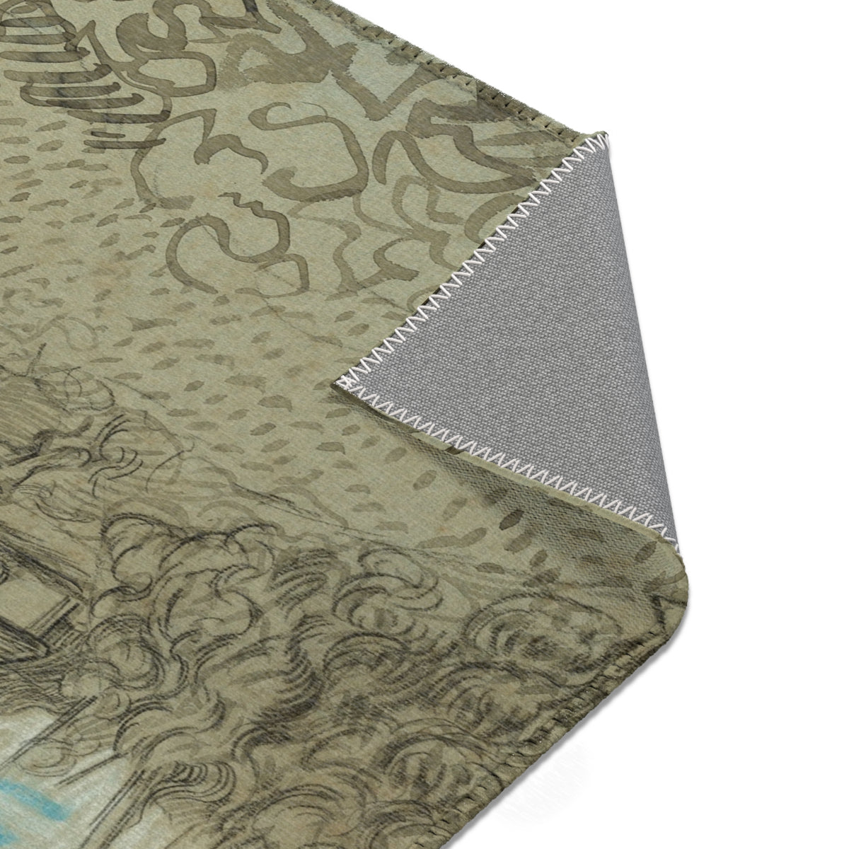 Cottages with a Woman Working — Van Gogh Area Rug