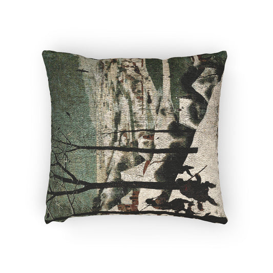 Hunters in the Snow — Pieter Bruegel the Elder Woven Pillow