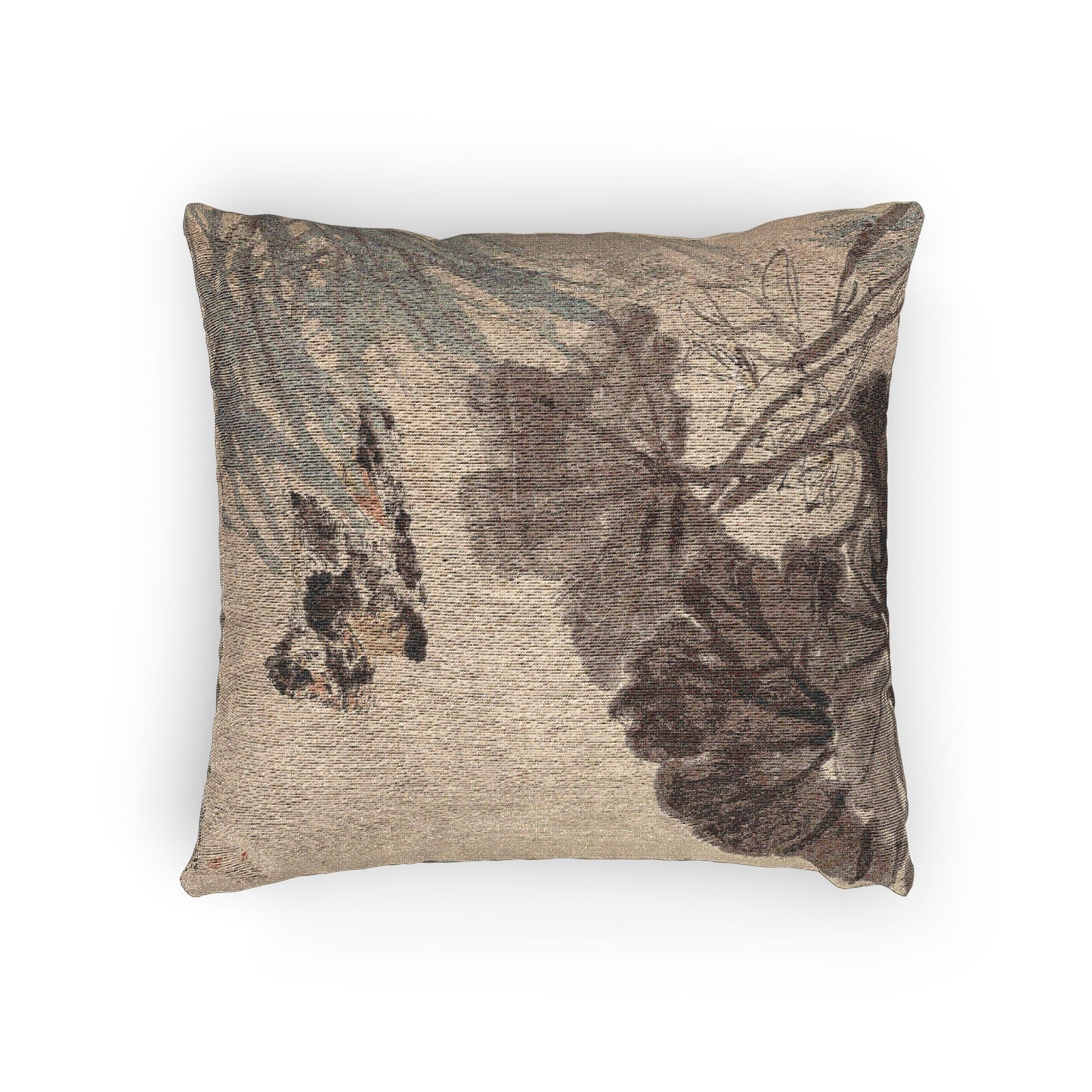 Mandarin Ducks and Lotus Woven Pillow