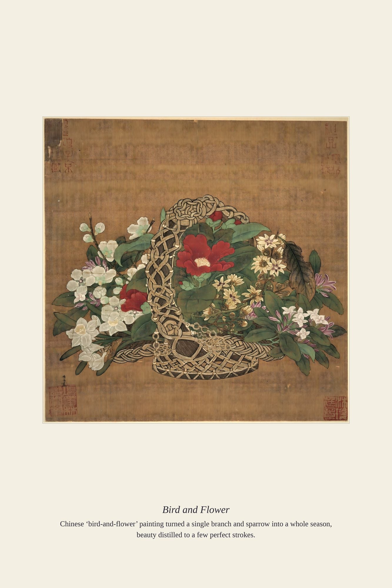 Bird and Flower — antique art print