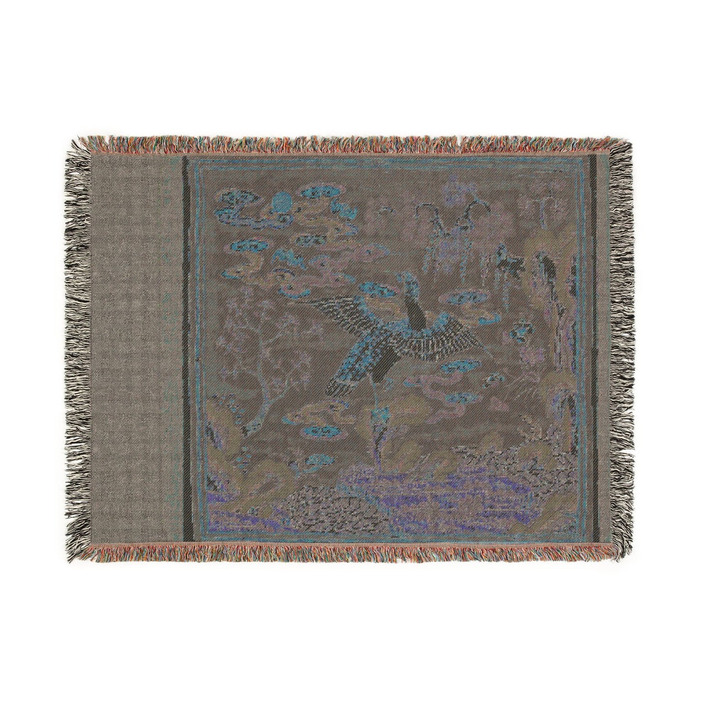 147_rank-badge-with-wild-goose | Woven Tapestry Blanket