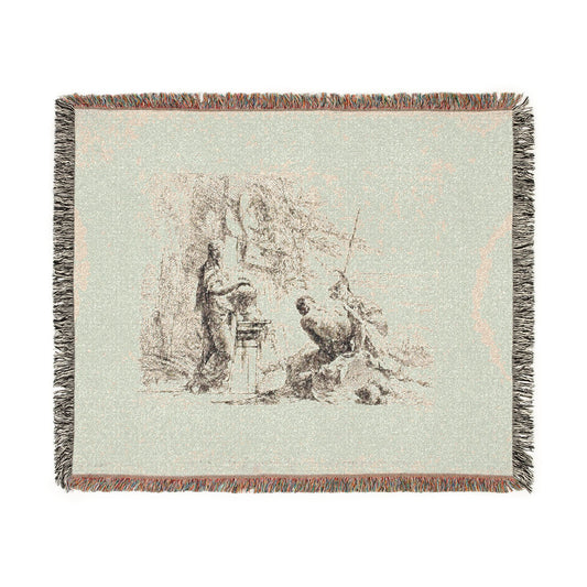 A Woman with Her Hands — Tiepolo Tapestry Blanket