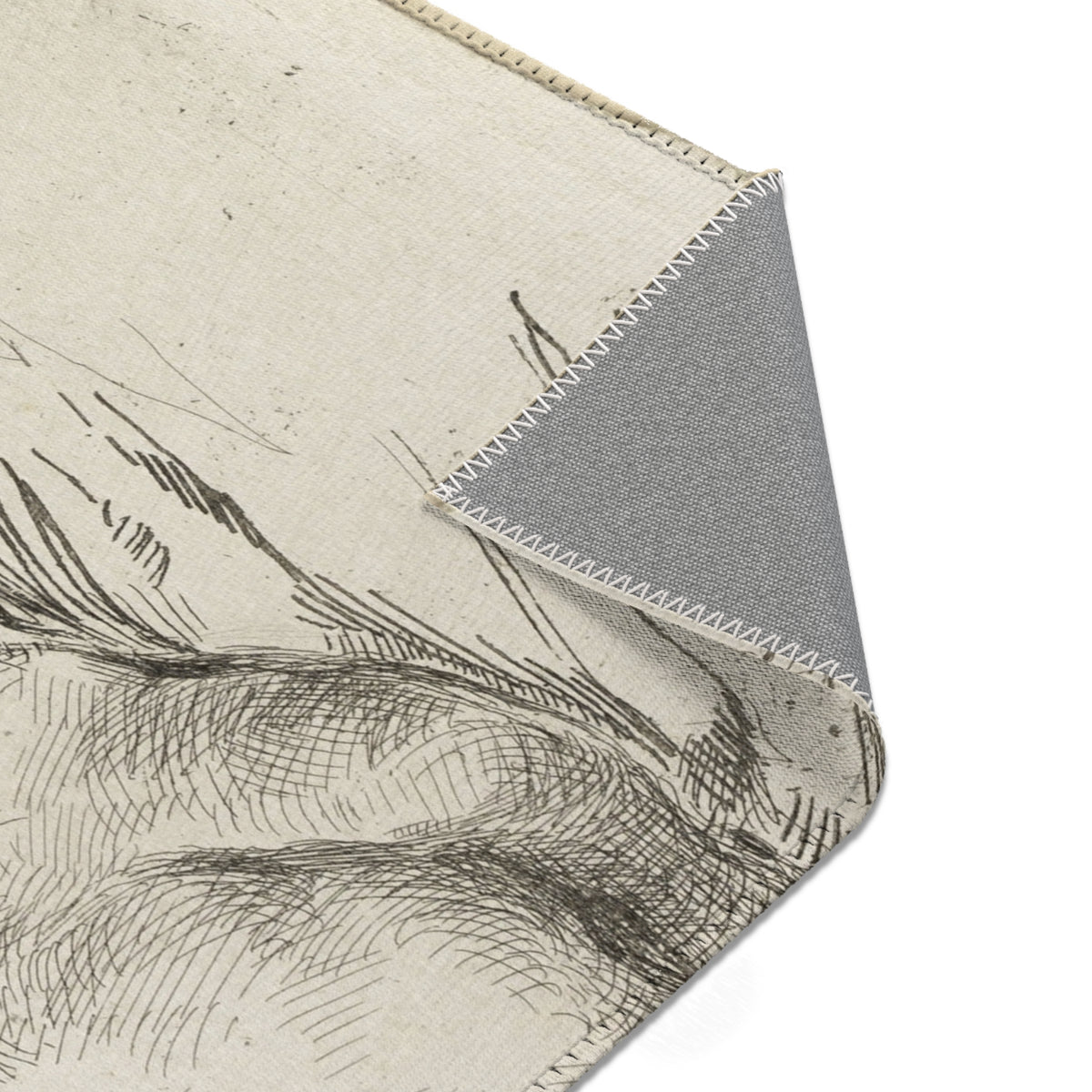 Study of a Woman Seen from the Back — Delacroix Area Rug