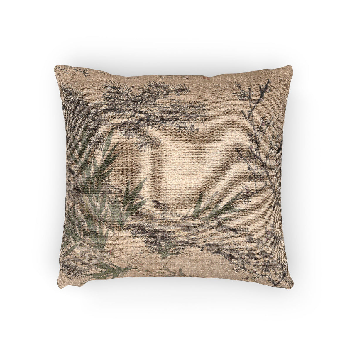 Plum Pine and Bamboo Pillow