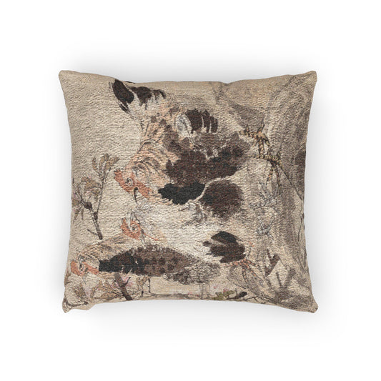 Roosters and Blossoming Apricots Pillow