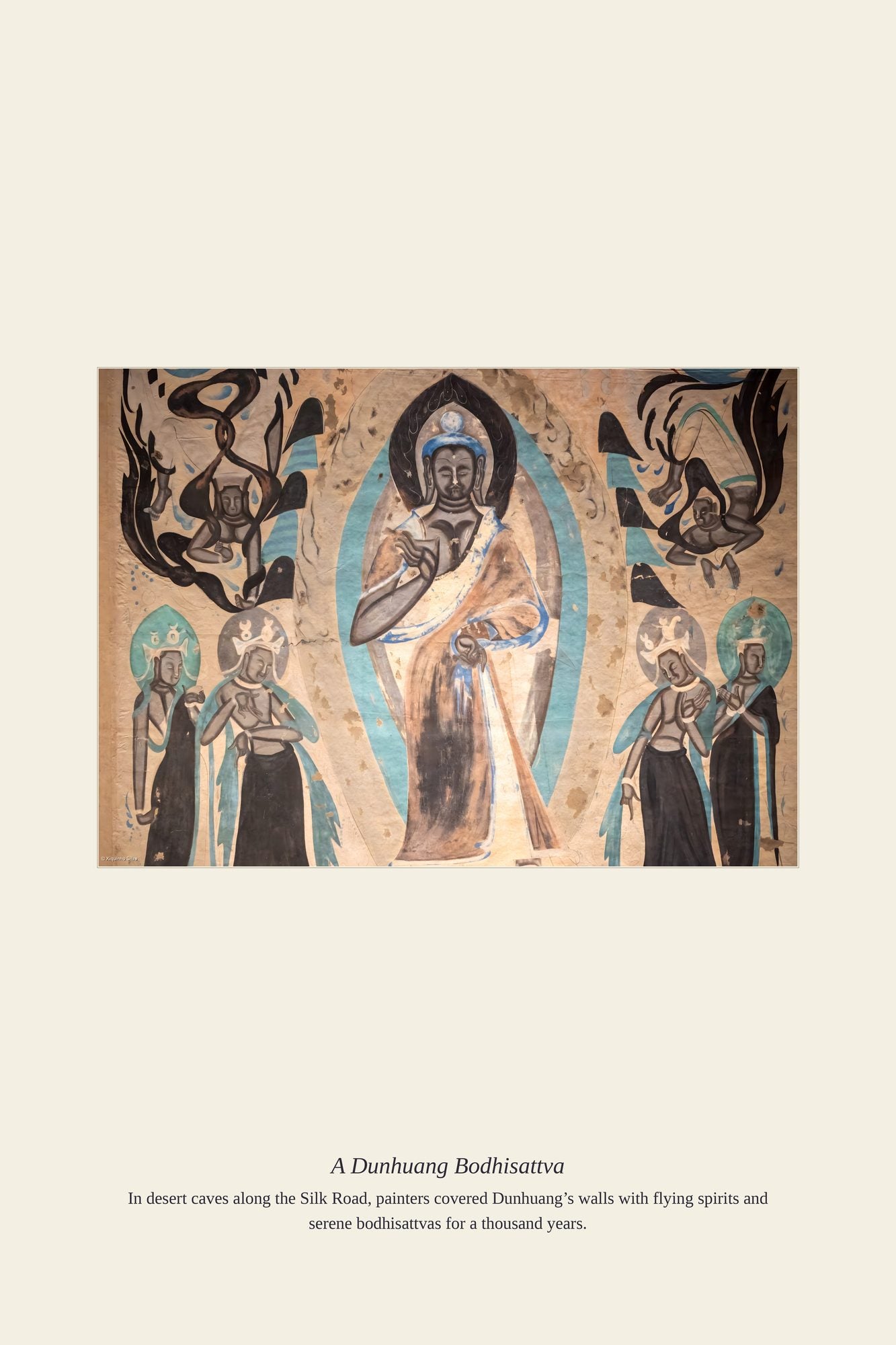 A Dunhuang Bodhisattva — antique art print