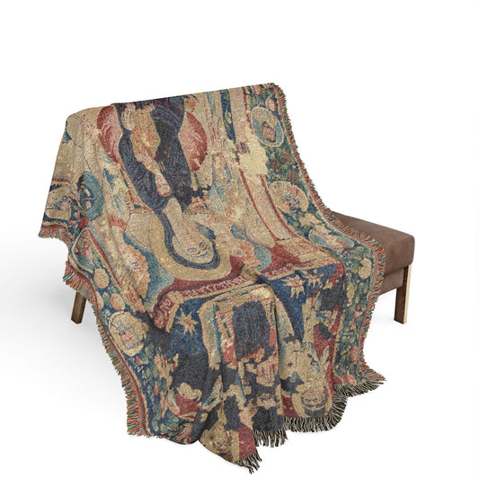 Icon of the Virgin and Child Woven Throw Blanket