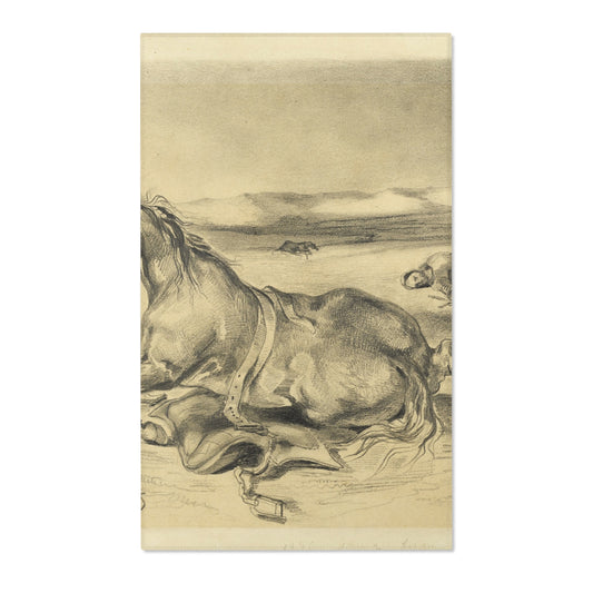 Fallen Horse and Dead Knight — Delacroix Area Rug