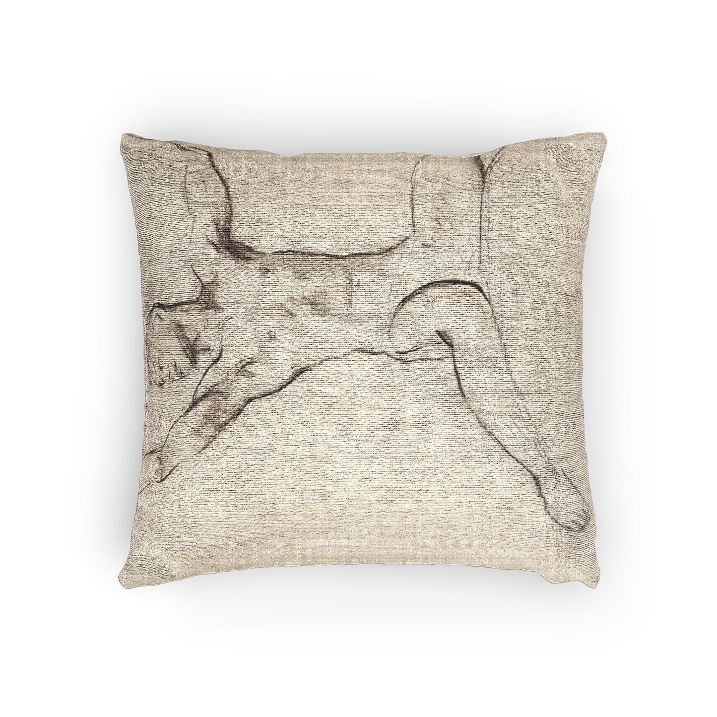 John Singer Sargent - Seated Male Nude, Arms Uplifted | Woven Pillow