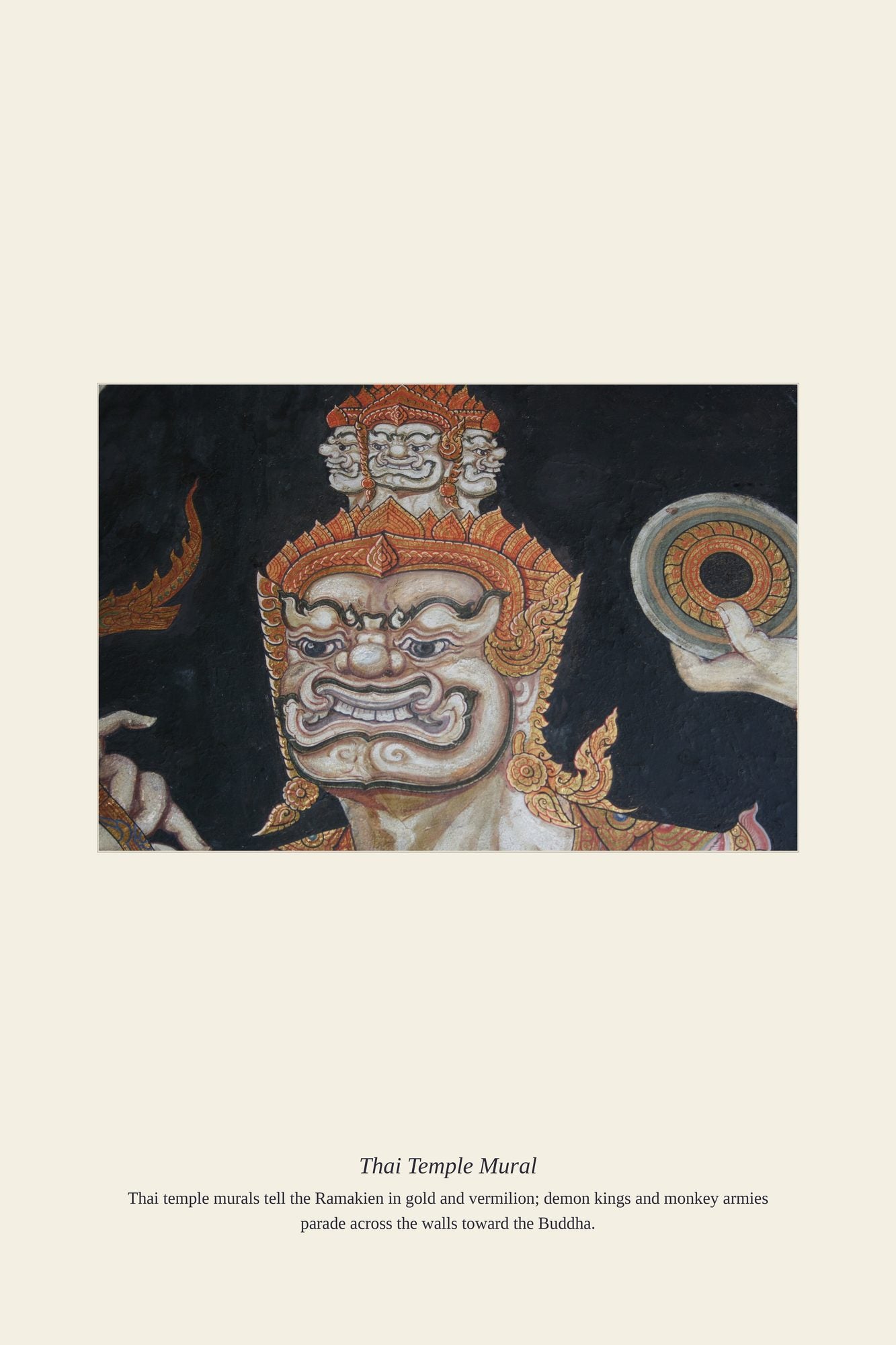 Thai Temple Mural — antique art print