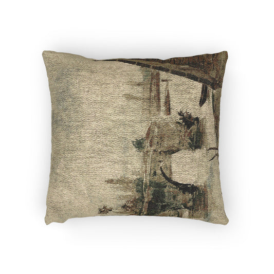 The Old Bridge at Mantes — Delacroix Pillow