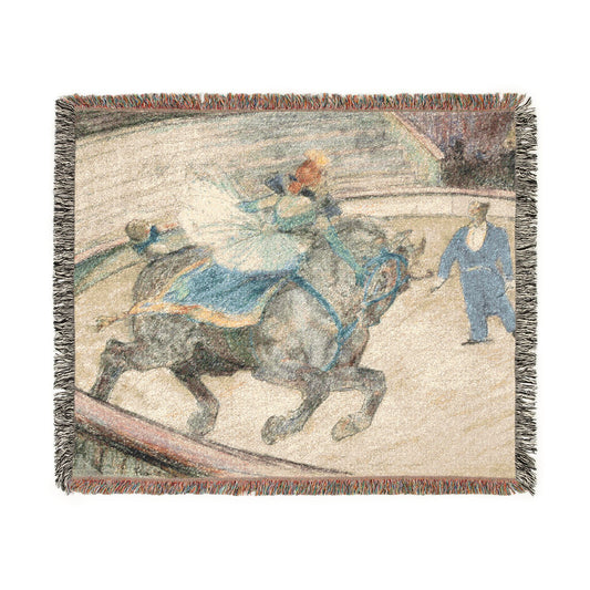 At the Circus: Work — Toulouse-Lautrec Tapestry Blanket