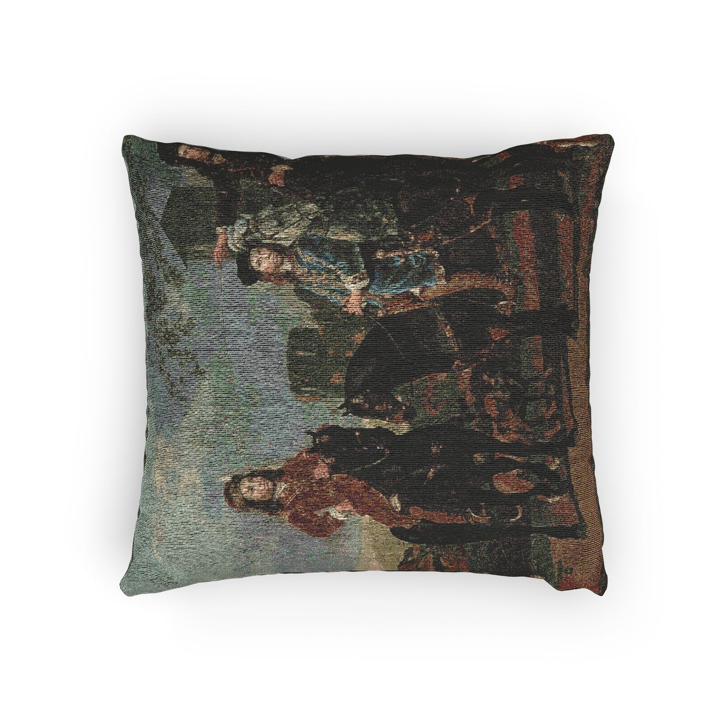 Equestrian Portrait of Cornelis (1639–1680) and Michiel Pompe van Meerdervoort (1638–1653) with Their Tutor and Coachman | Woven Pillow