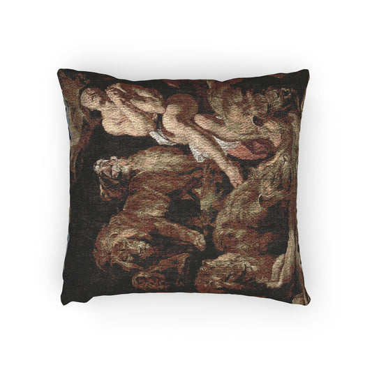 Daniel in the Lions' Den — Peter Paul Rubens Woven Pillow