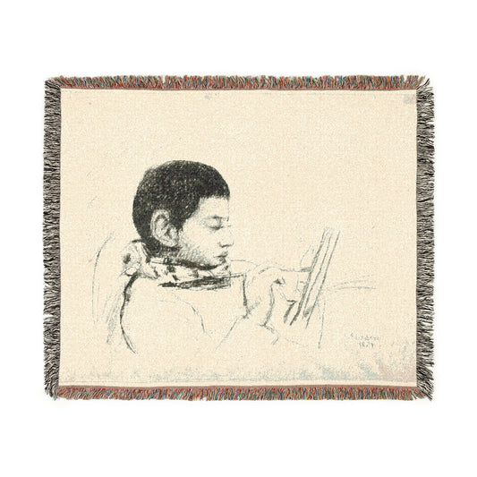 Portrait of Lucien Pissarro — Pissarro Tapestry Blanket