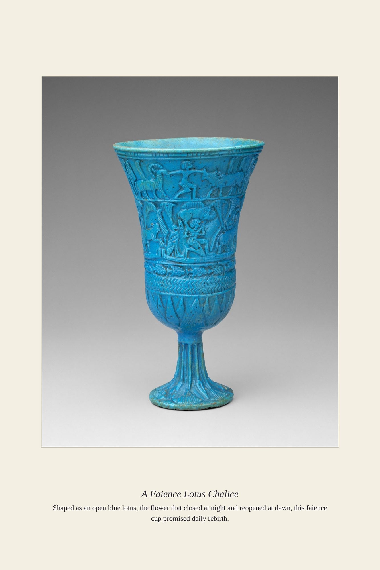 A Faience Lotus Chalice — antique art print