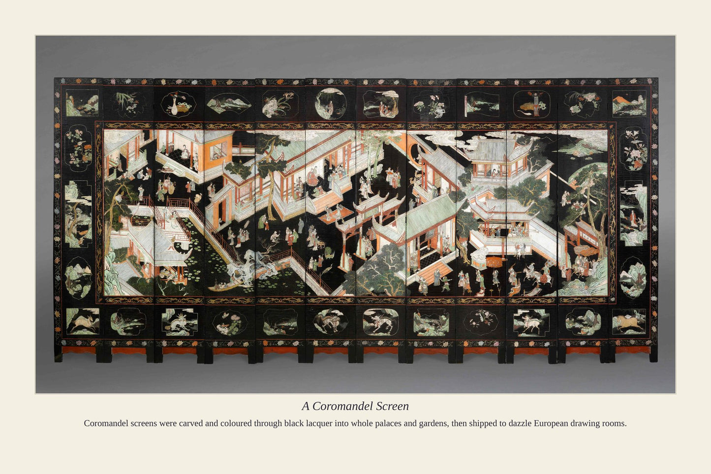 A Coromandel Screen — antique art print