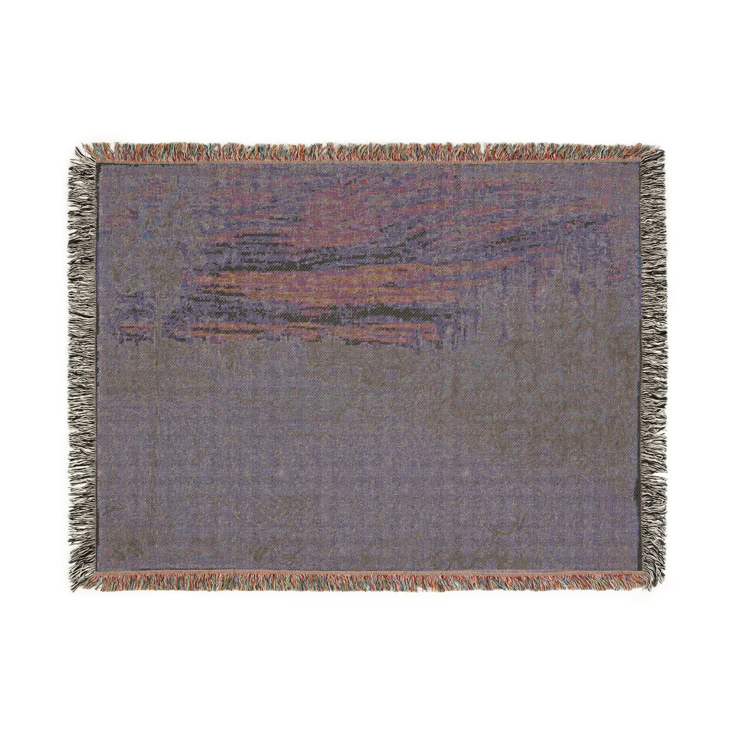 Vincent van Gogh - Cottages with a Woman Working in the Middle Ground | Woven Tapestry Blanket