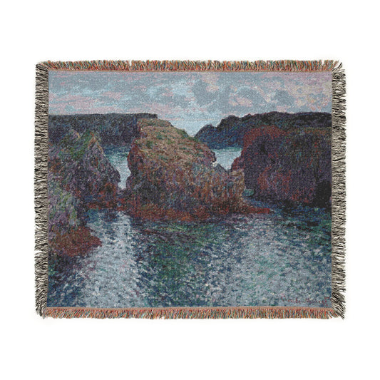 Rocks at Port-Goulphar, Belle-Île — Monet Tapestry Blanket