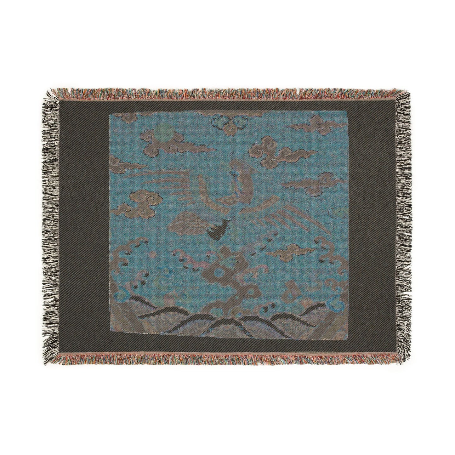 142_rank-badge-with-mandarin-duck | Woven Tapestry Blanket