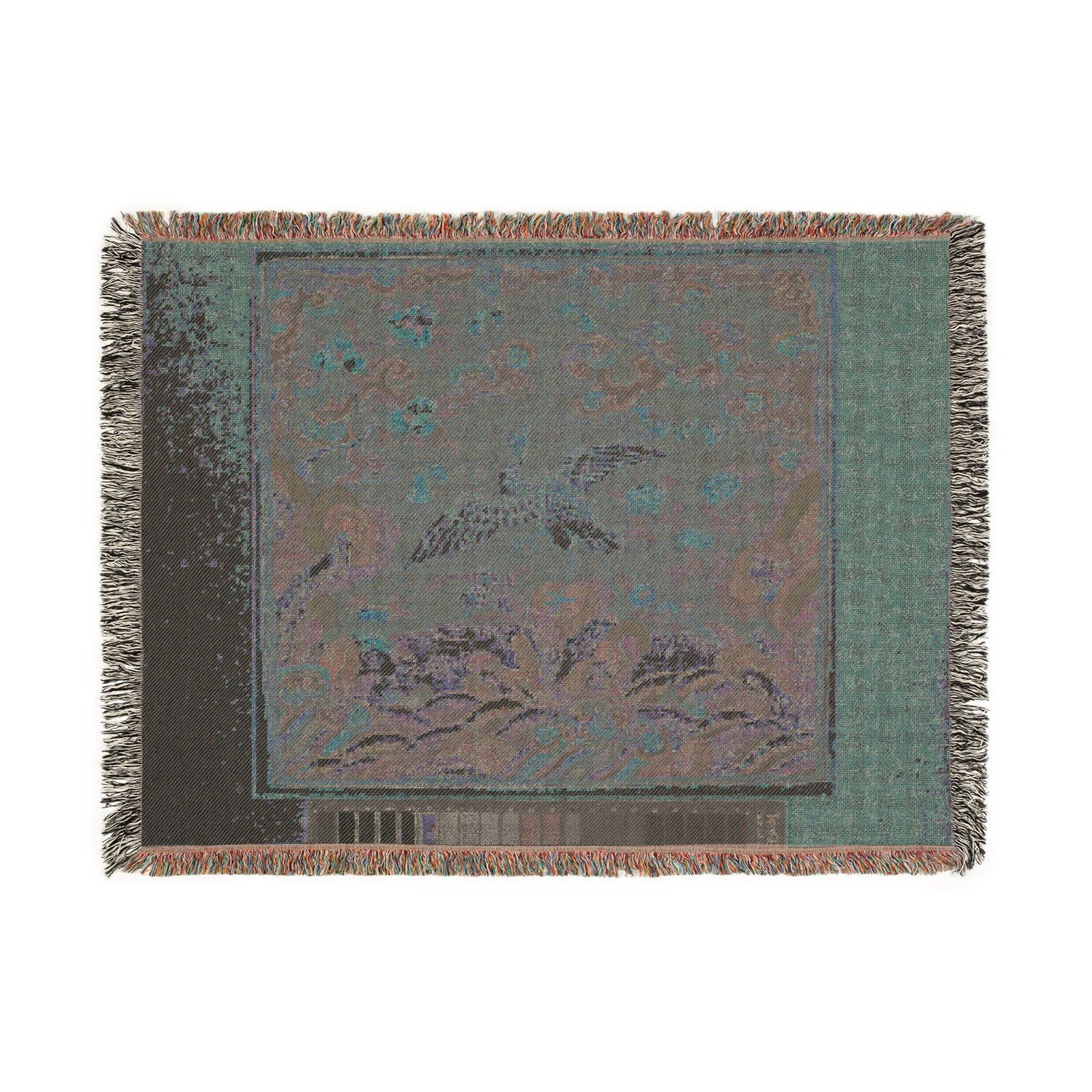 150_rank-badge-with-bird-and-flower-motifs | Woven Tapestry Blanket