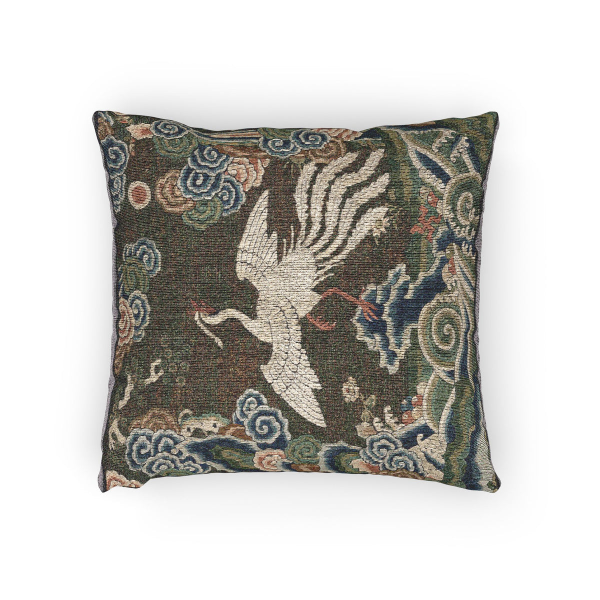 Rank Badge with Silver Pheasant II Pillow