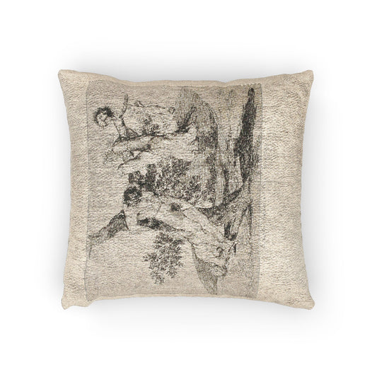 A Heroic Feat! With Dead Men! — Francisco de Goya Woven Pillow