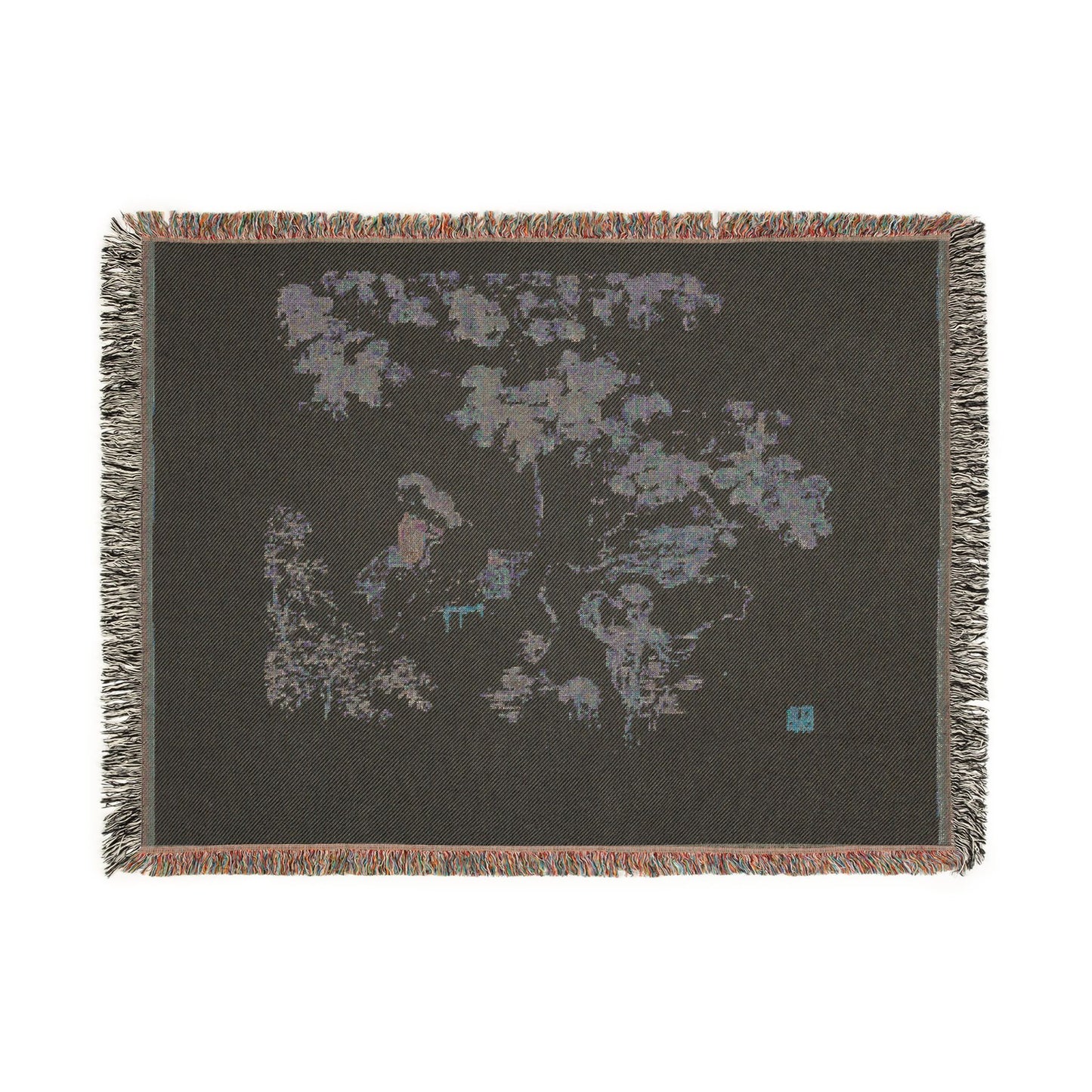 117_two-women-with-needlework-in-a-garden | Woven Tapestry Blanket