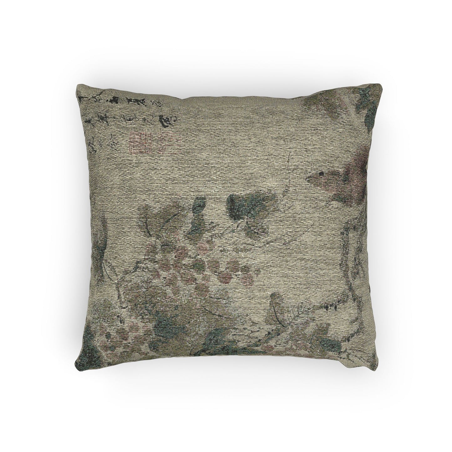 Squirrel and Grapes Woven Pillow