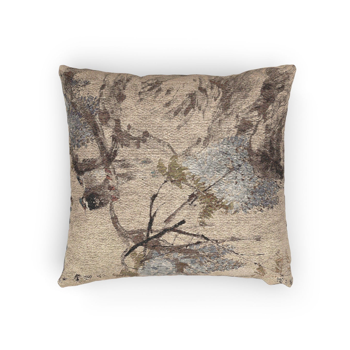Paradise Flycatchers and Wisteria Woven Pillow