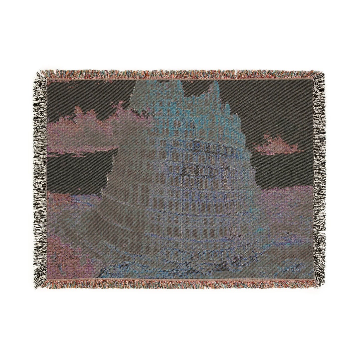 Pieter Bruegel the Elder - The Tower of Babel (Rotterdam) - Google Art Project - edited | Woven Tapestry Blanket