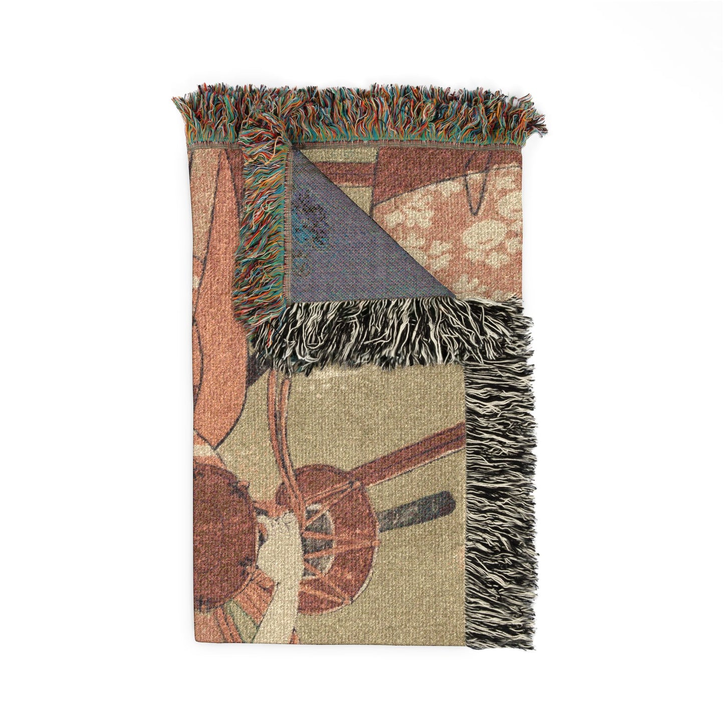 Onoe Kikugorō I as Izumi no Saburō in the Play Snowflakes: Plum Blossoms Kaomise Woven Throw Blanket