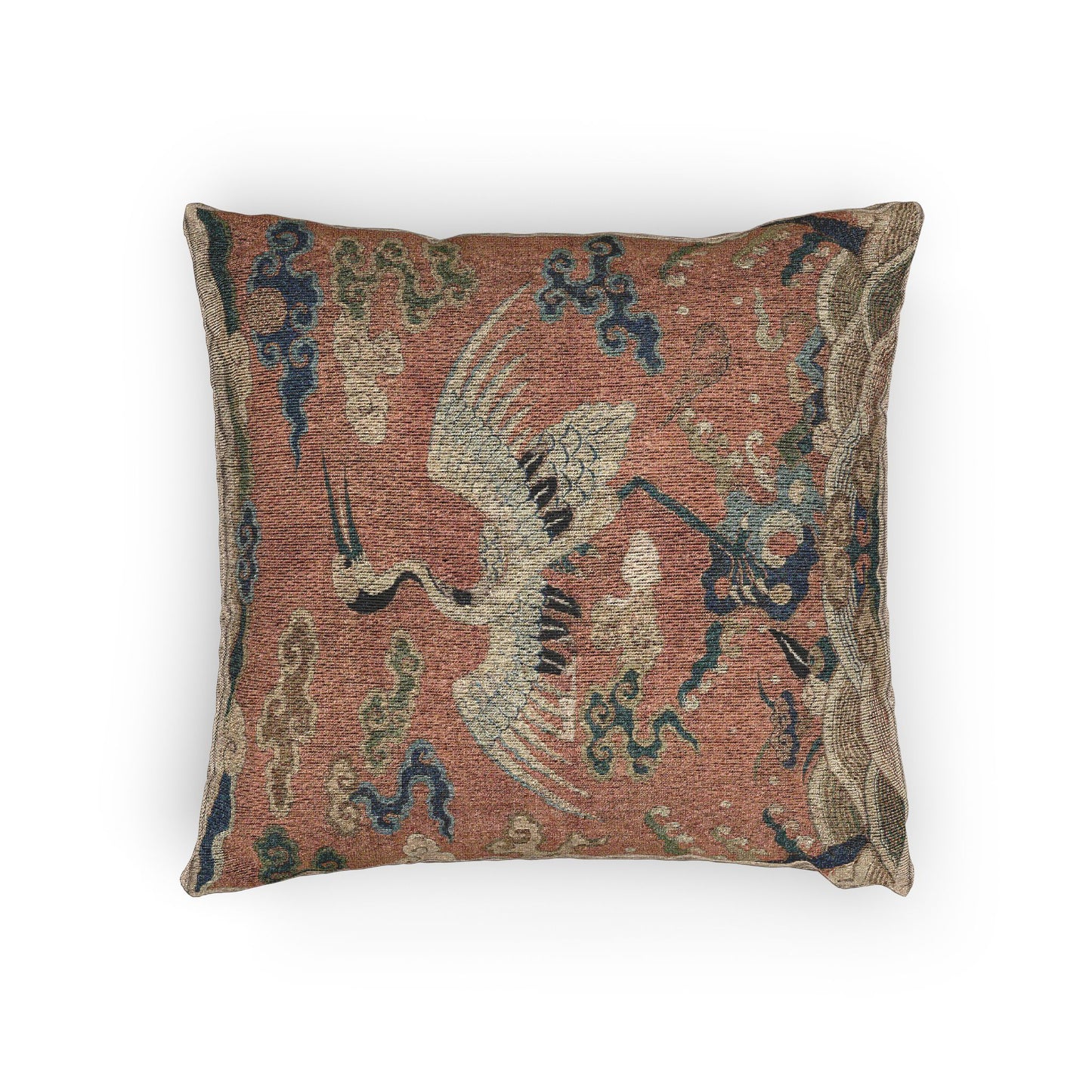 144_rank-badge-with-crane | Woven Pillow