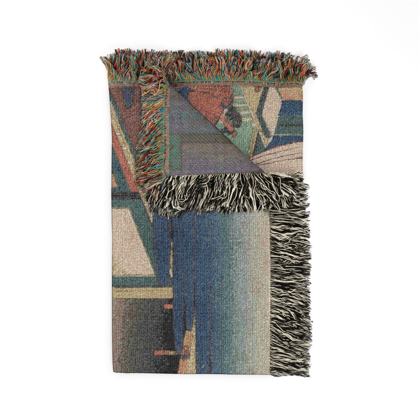Poem by Emperor Sanjo, from the series One Hundred Poems by One Hundred Poets Explained by an Old Nurse Woven Throw Blanket